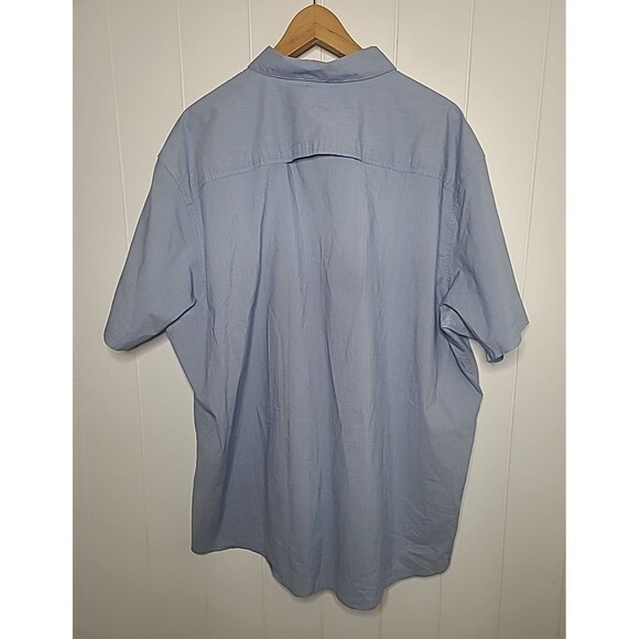 Wrangler Shirt Mens 3XL Outdoor Regular Fit Blue Button Snap Short Sleeve Vent - Picture 5 of 8